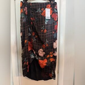 Orange Red Maxi Wrap Skirt for Work or play